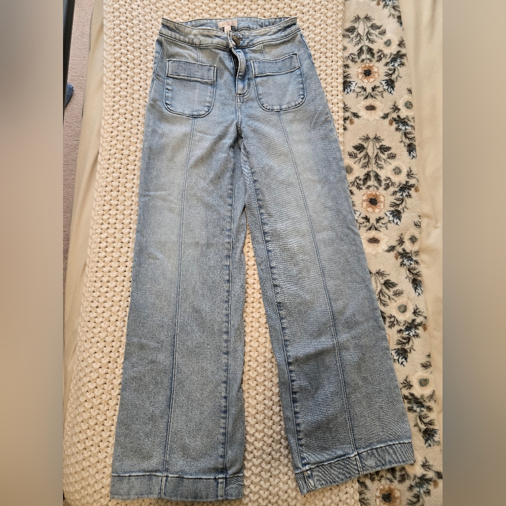 LC Lauren Conrad Hi-rise Denim Wide-Leg Pants